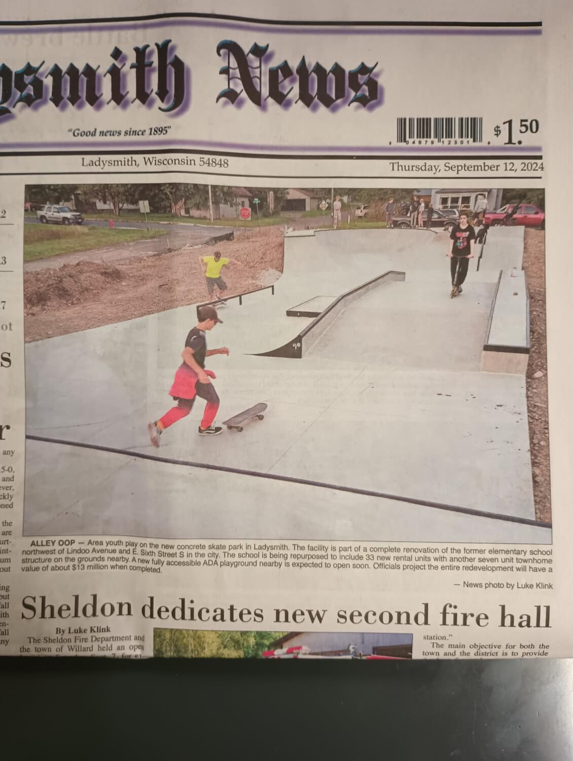 Skate Park Newspaper Article